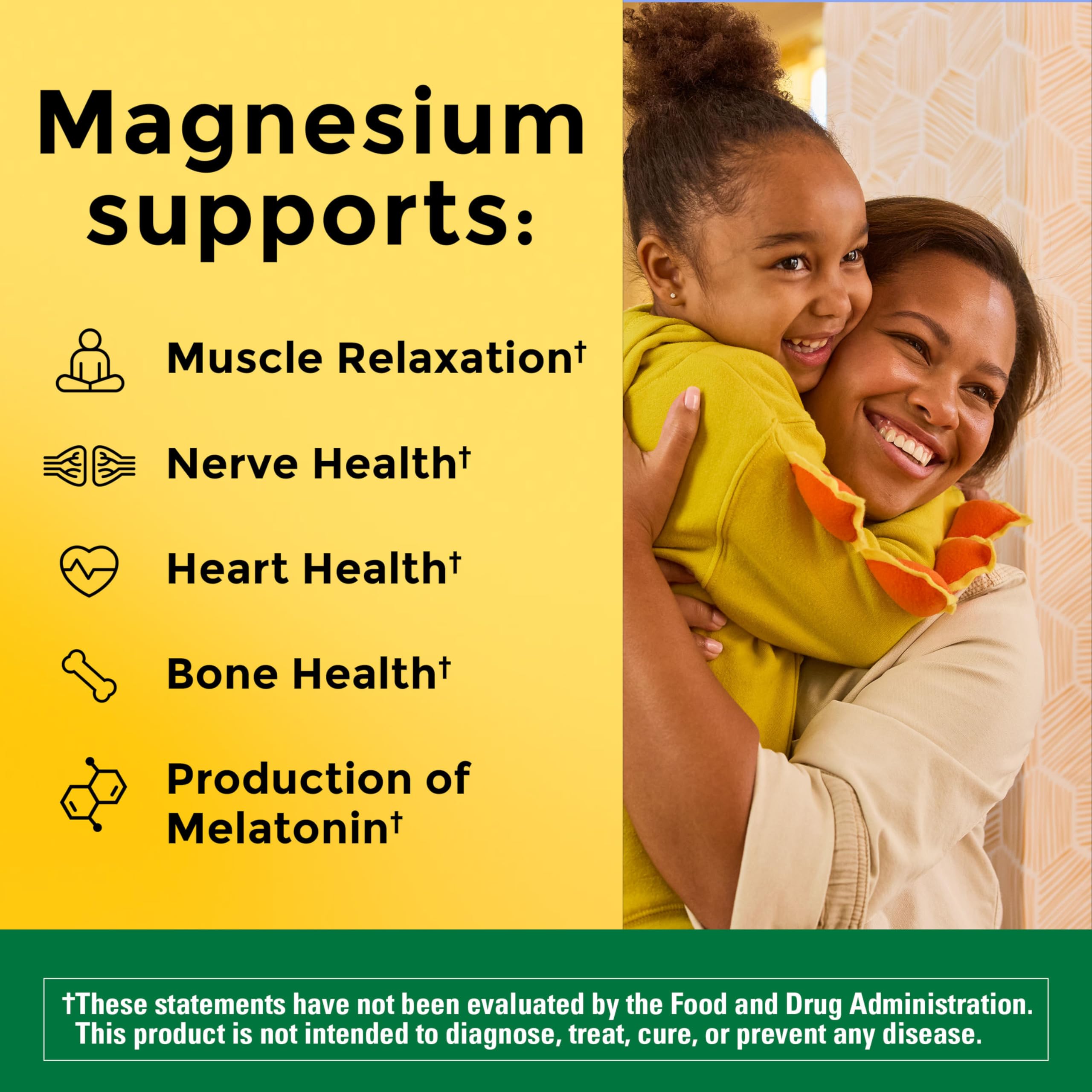 Nature Made Magnesio 250 mg, primer plano de cápsula blanda.