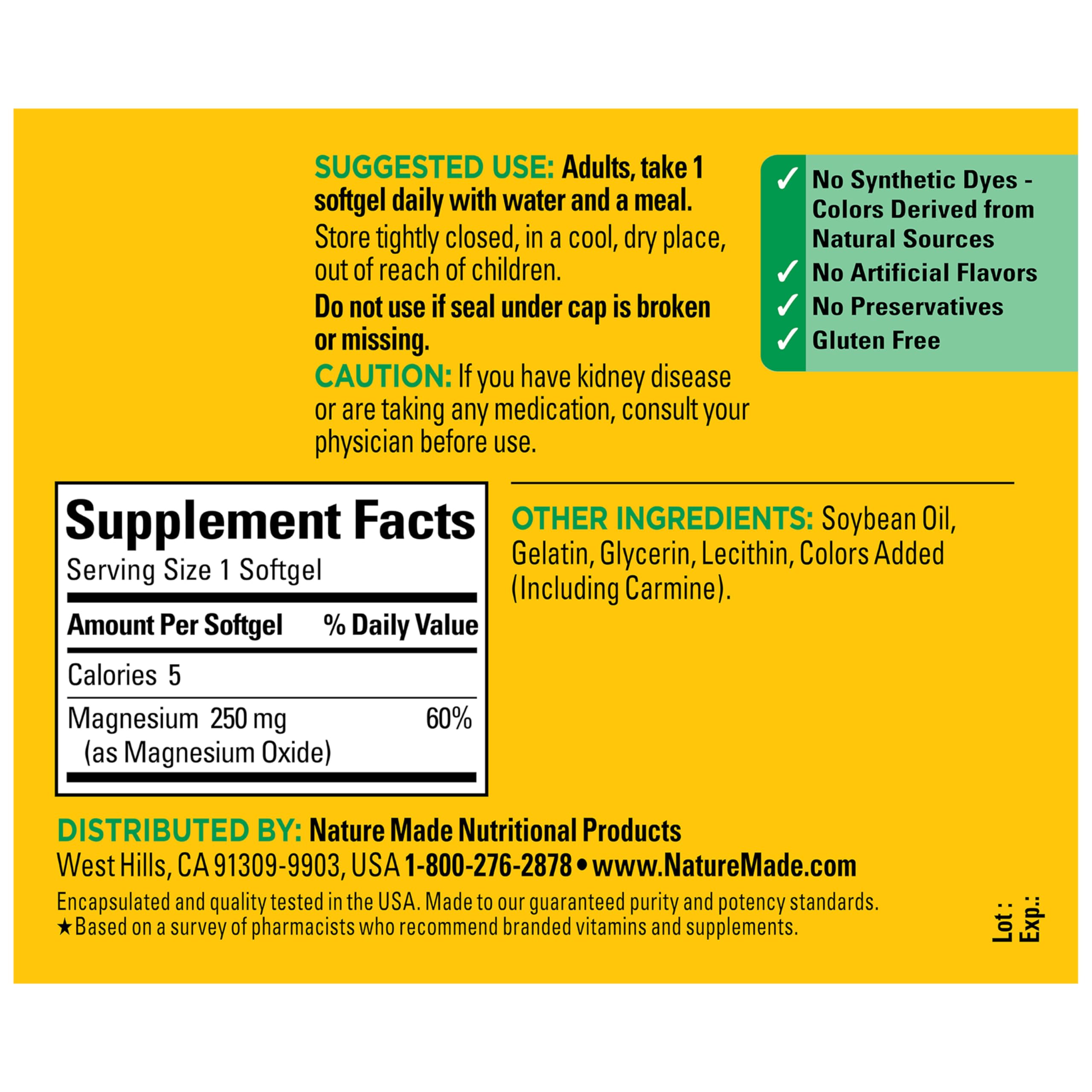 Nature Made Magnesio 250 mg, persona activa usando el suplemento.