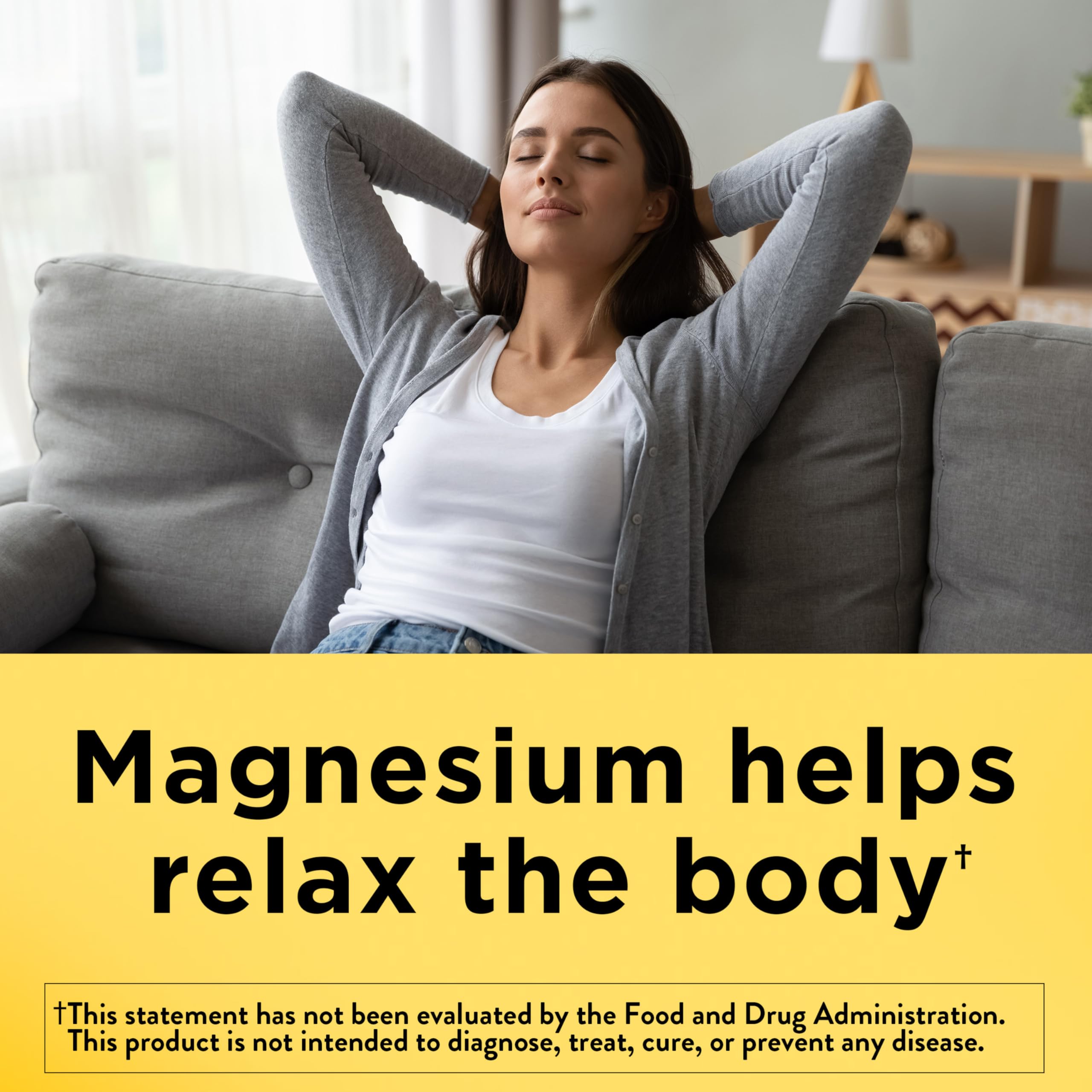 Nature Made Magnesio 250 mg, etiqueta que indica libre de gluten.