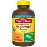 Nature Made Magnesium Glycinate 200 mg, cápsulas en botella para relajación muscular.