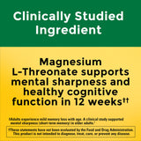 Nature Made Magnesio L-Triptoanato, etiqueta, vitaminas C y D3 visibles.