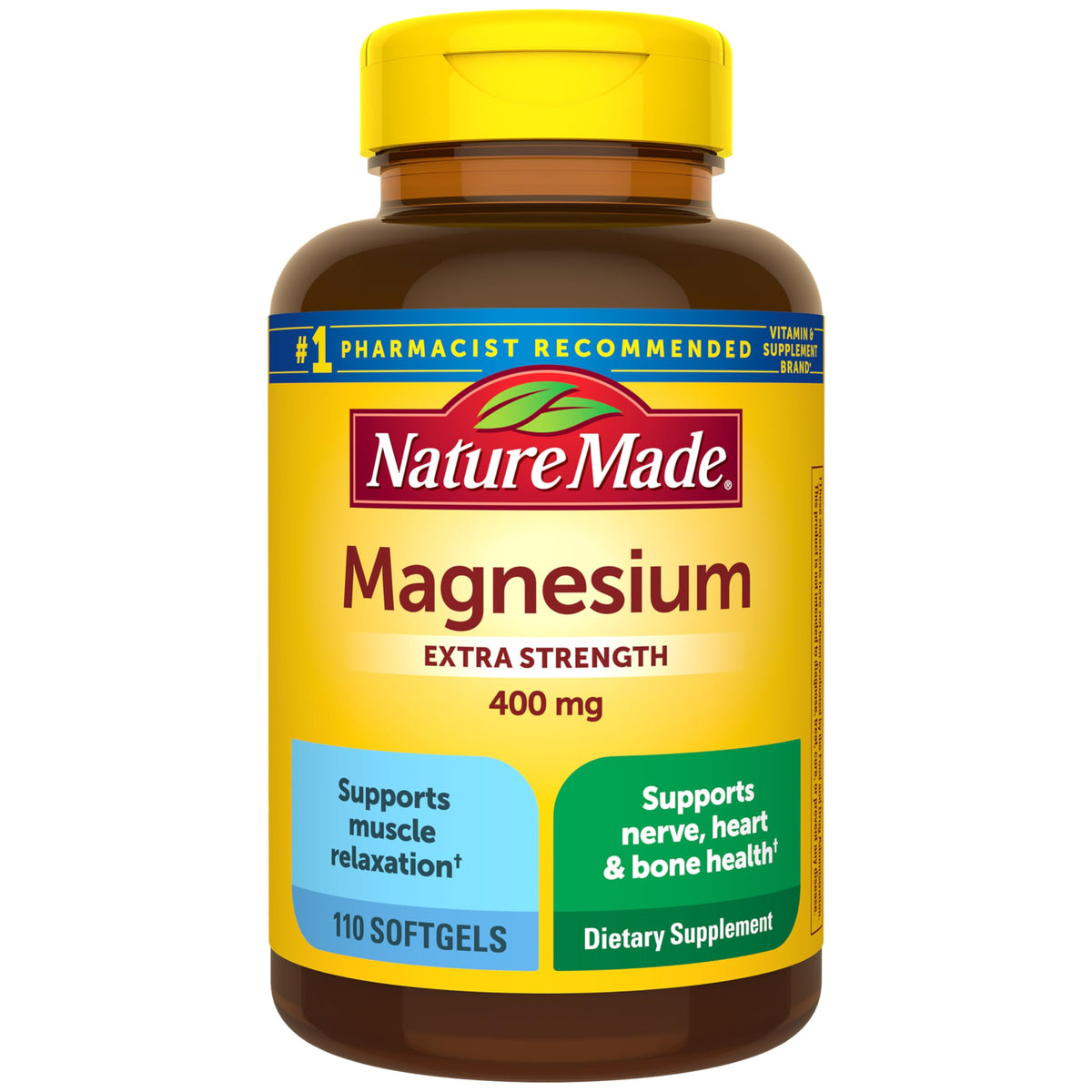 Nature Made Magnesium Oxide 400 mg: frasco con cápsulas, apoyo para nervios y huesos