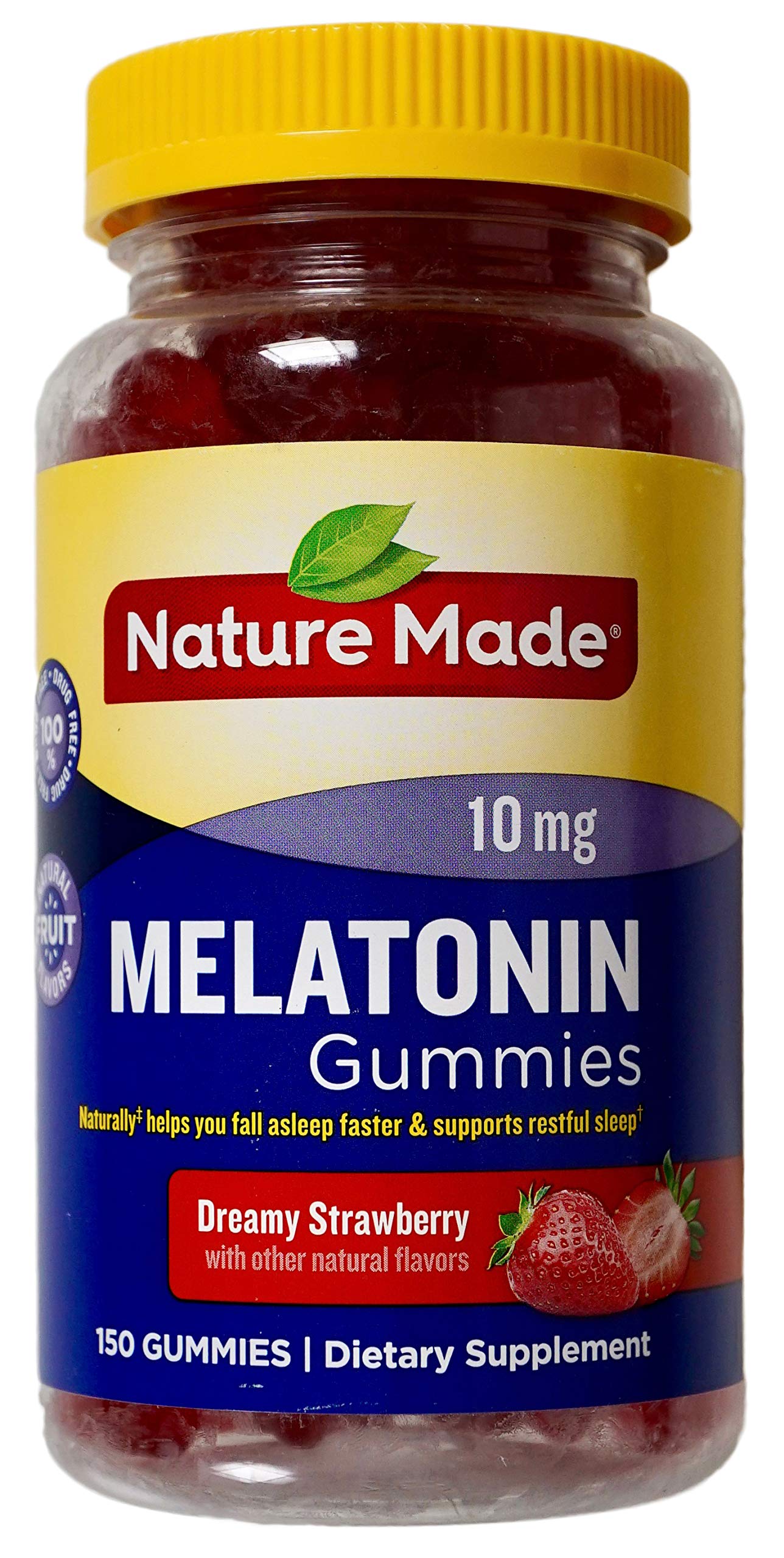 Nature Made Melatonina, botella de gomitas con sabor a fresa para la rutina nocturna