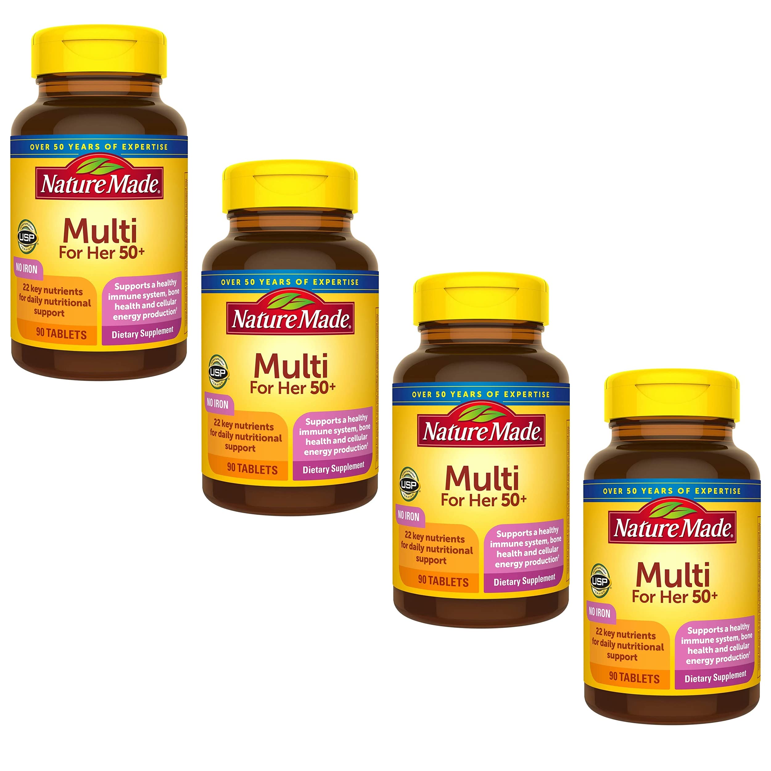 Nature Made Multi para Ella 50+ en bote: soporte diario de vitaminas.