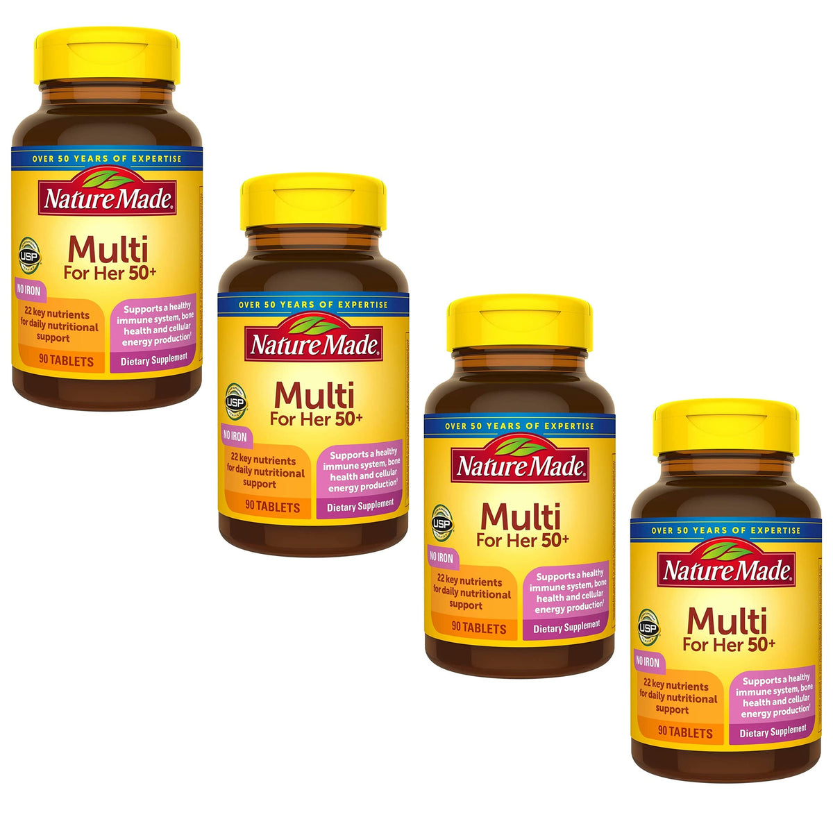 Nature Made Multi para Ella 50+ en bote: soporte diario de vitaminas.