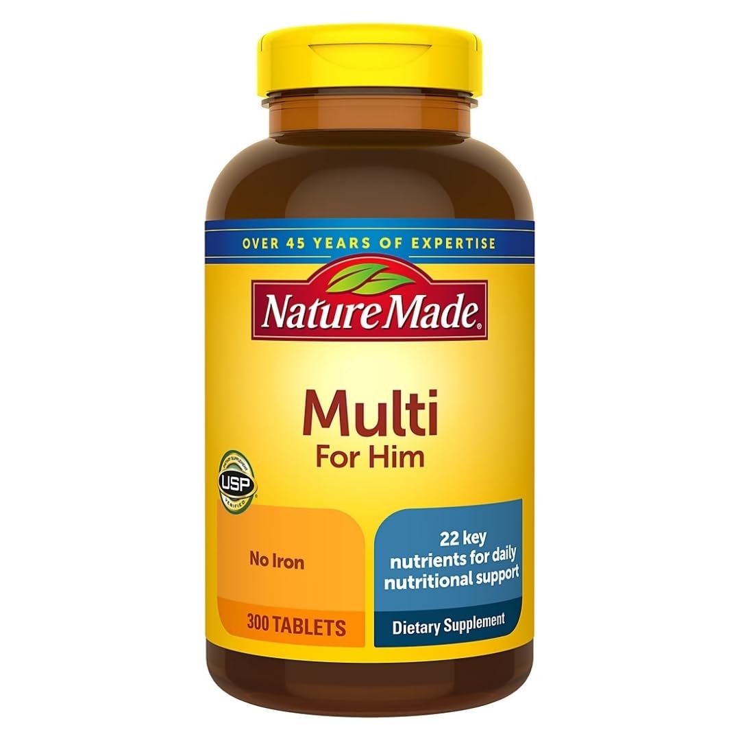 Nature Made Multi para Él, bote cerrado, apoyo diario a la salud masculina.