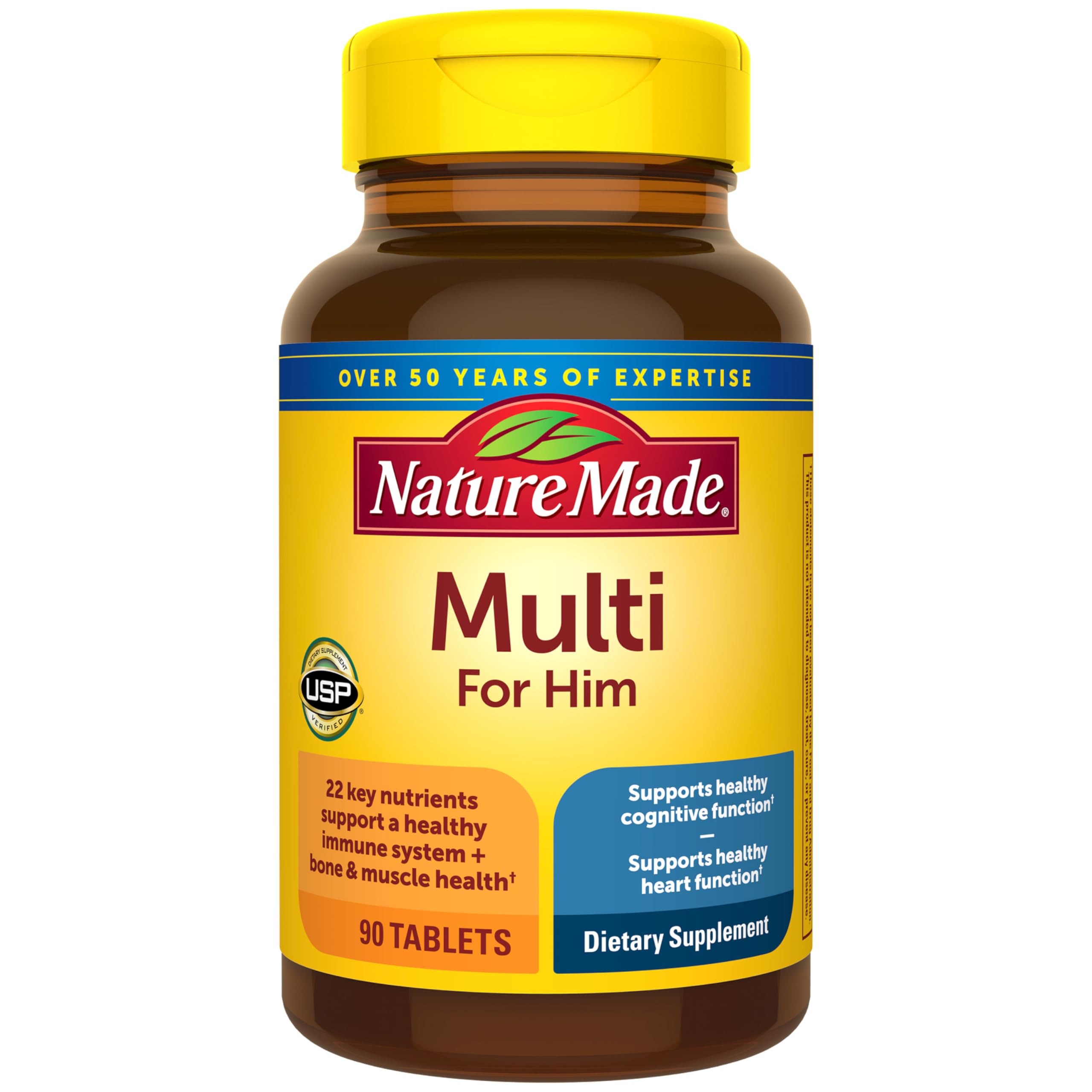 Nature Made Multivitamin para Hombre en botella, soporte diario de energía.