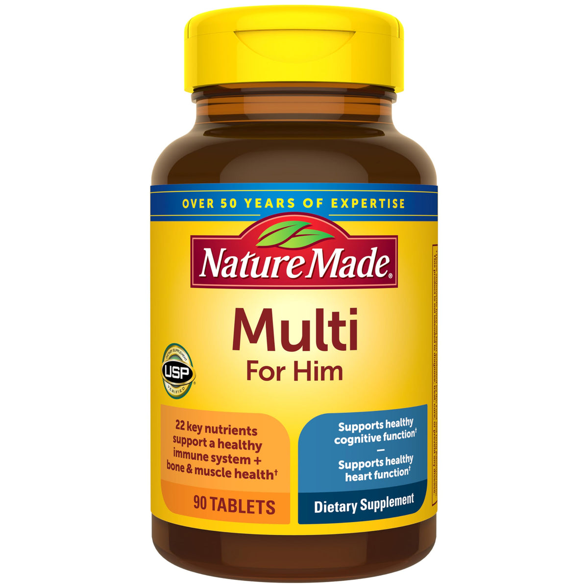 Nature Made Multivitamin para Hombre en botella, soporte diario de energía.