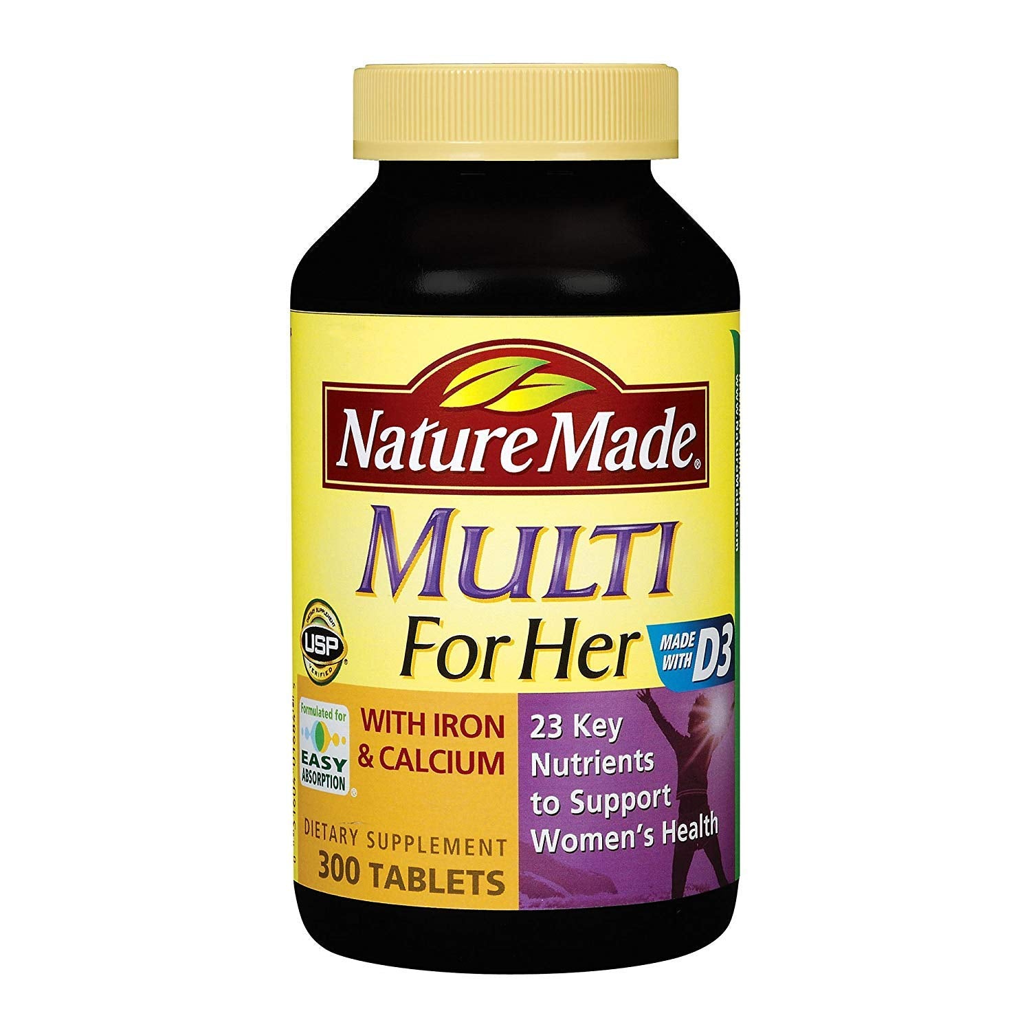 Nature Made Multivitamínico para mujer, botella, apoyo diario a la nutrición femenina