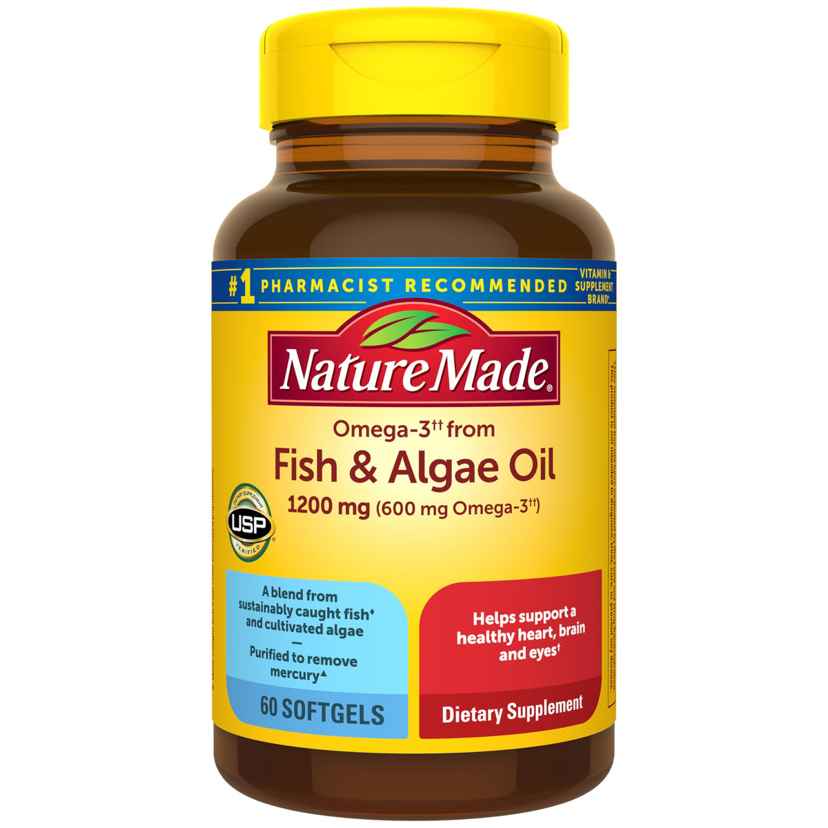 Nature Made Omega-3: botella de cápsulas para apoyo al corazón
