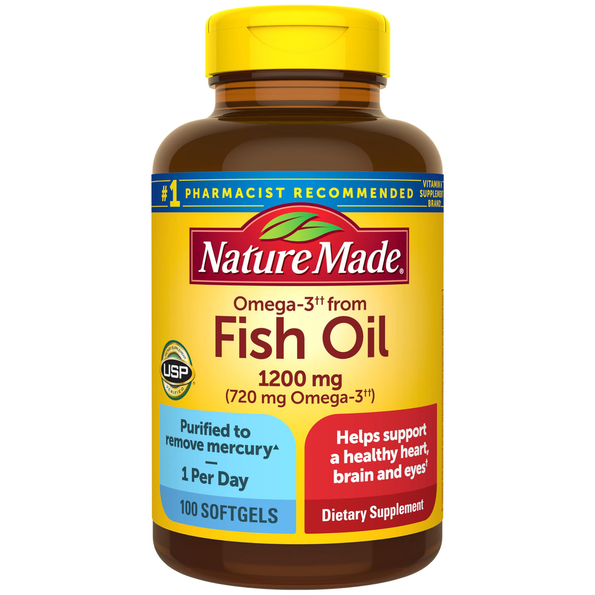 Nature Made Omega-3: cápsulas suaves de 1200 mg para uso diario.