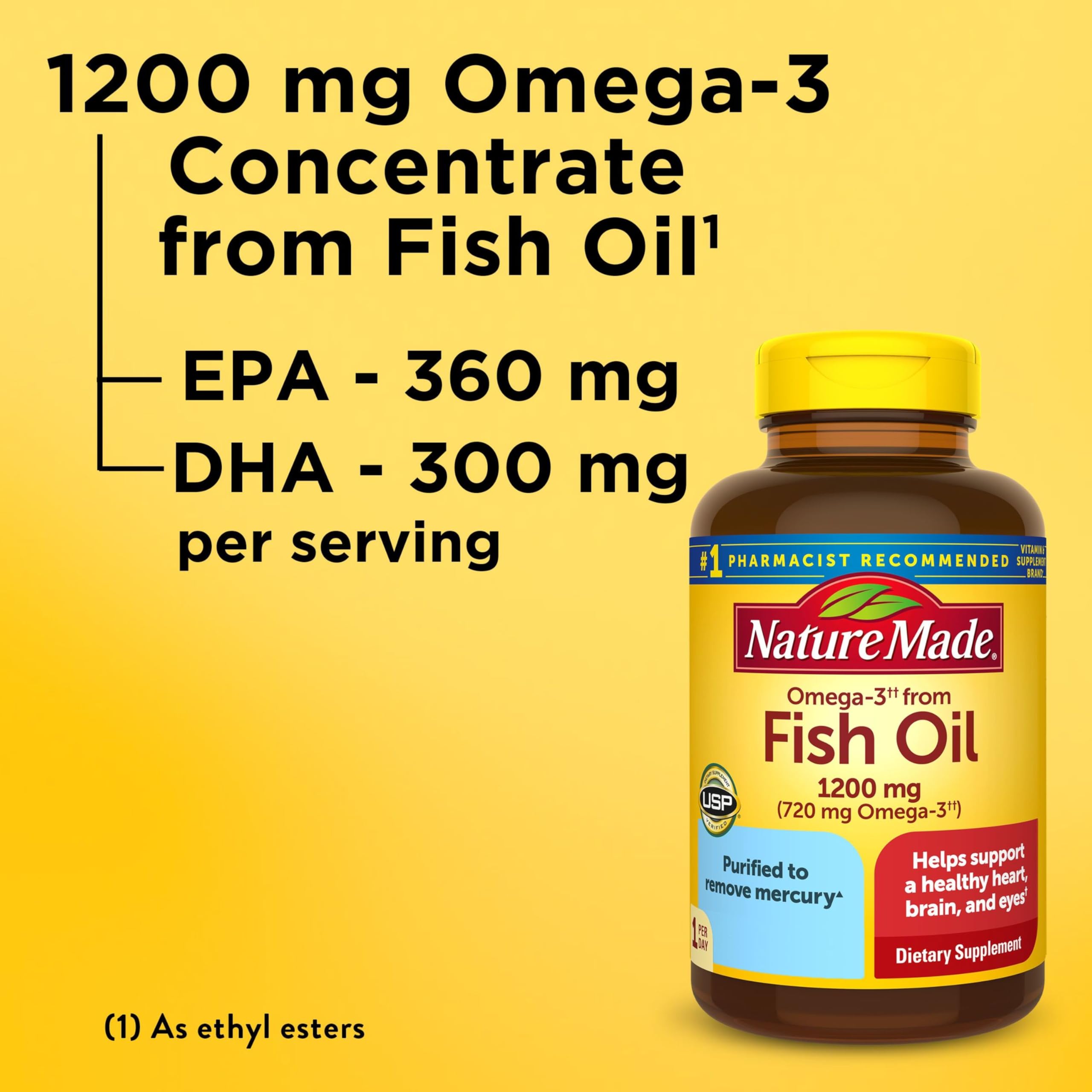 Cápsulas suaves Nature Made Omega-3 con EPA y DHA.