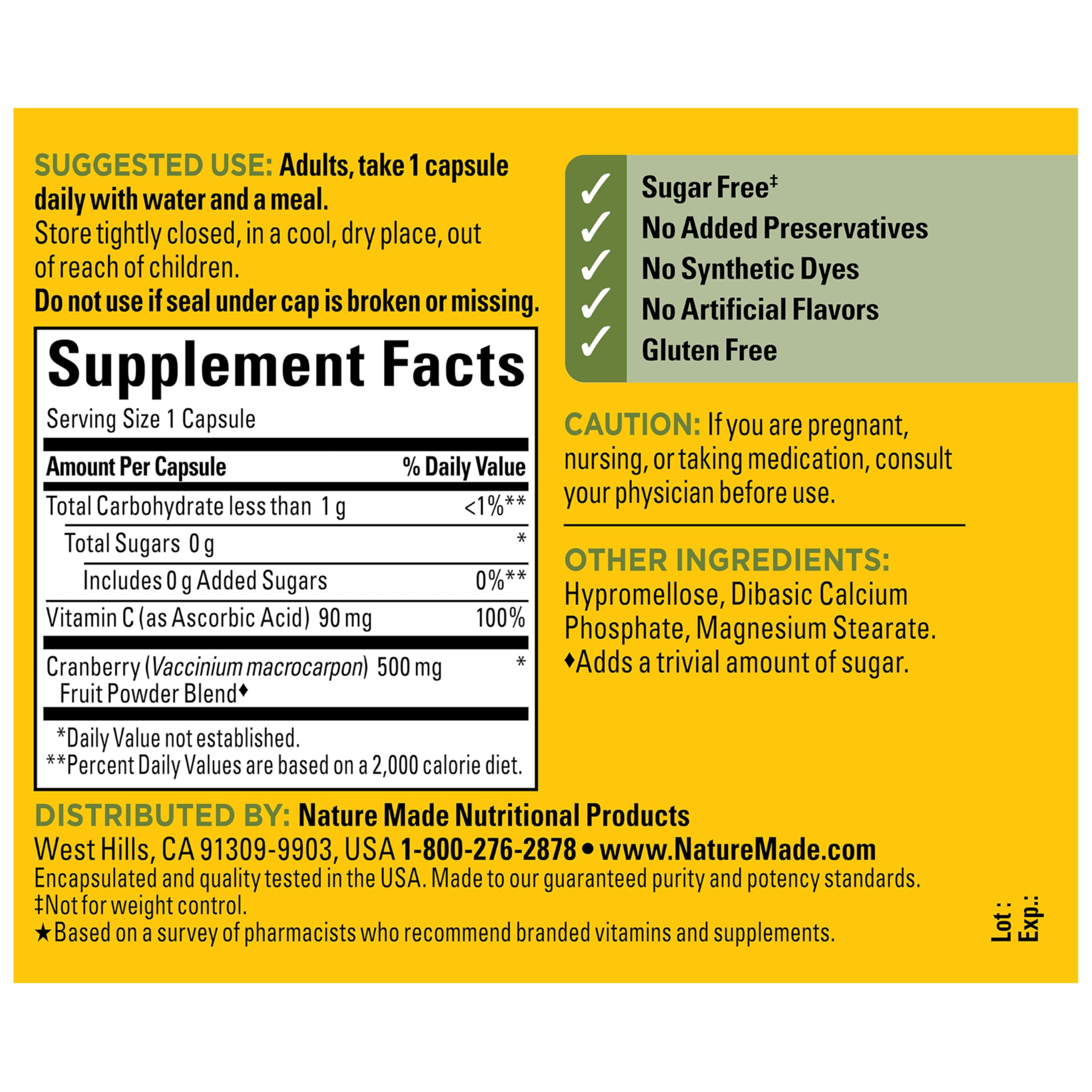 Nature Made recomendado por farmacéuticos como marca de vitaminas.