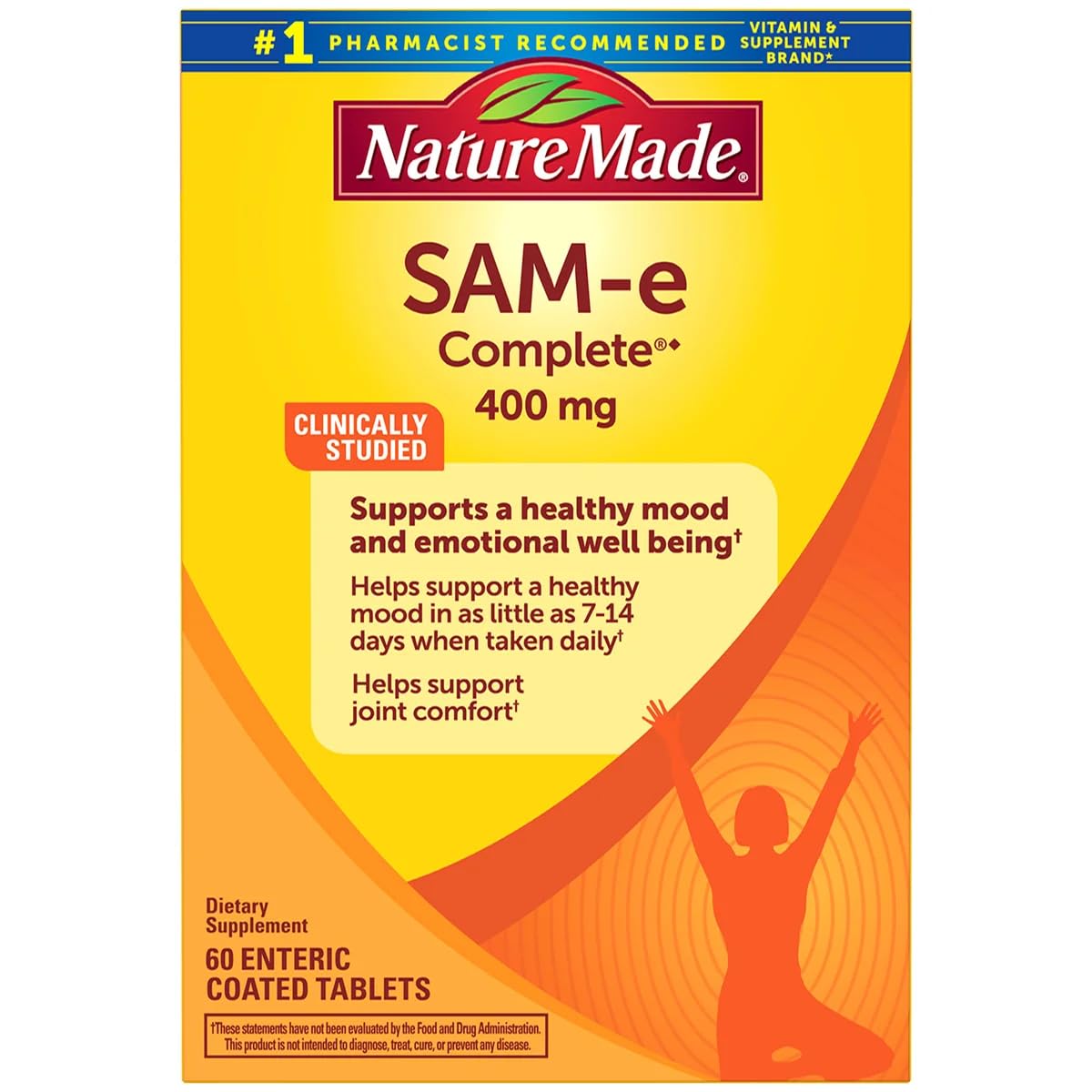 Nature Made SAM-e Complete 400 mg en botella para apoyar el estado de ánimo.