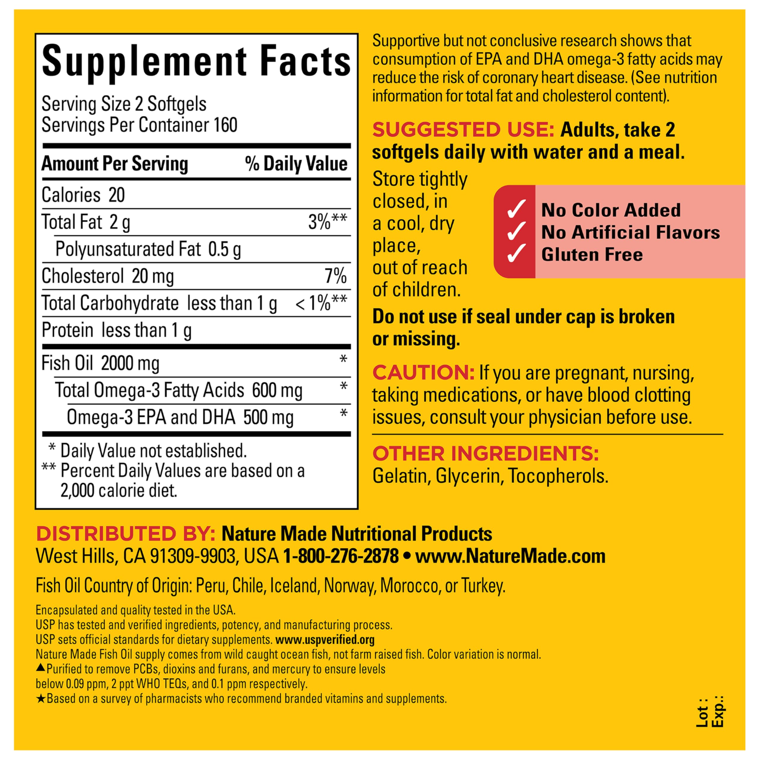 Nature Made certificado de calidad para suplementos confiables