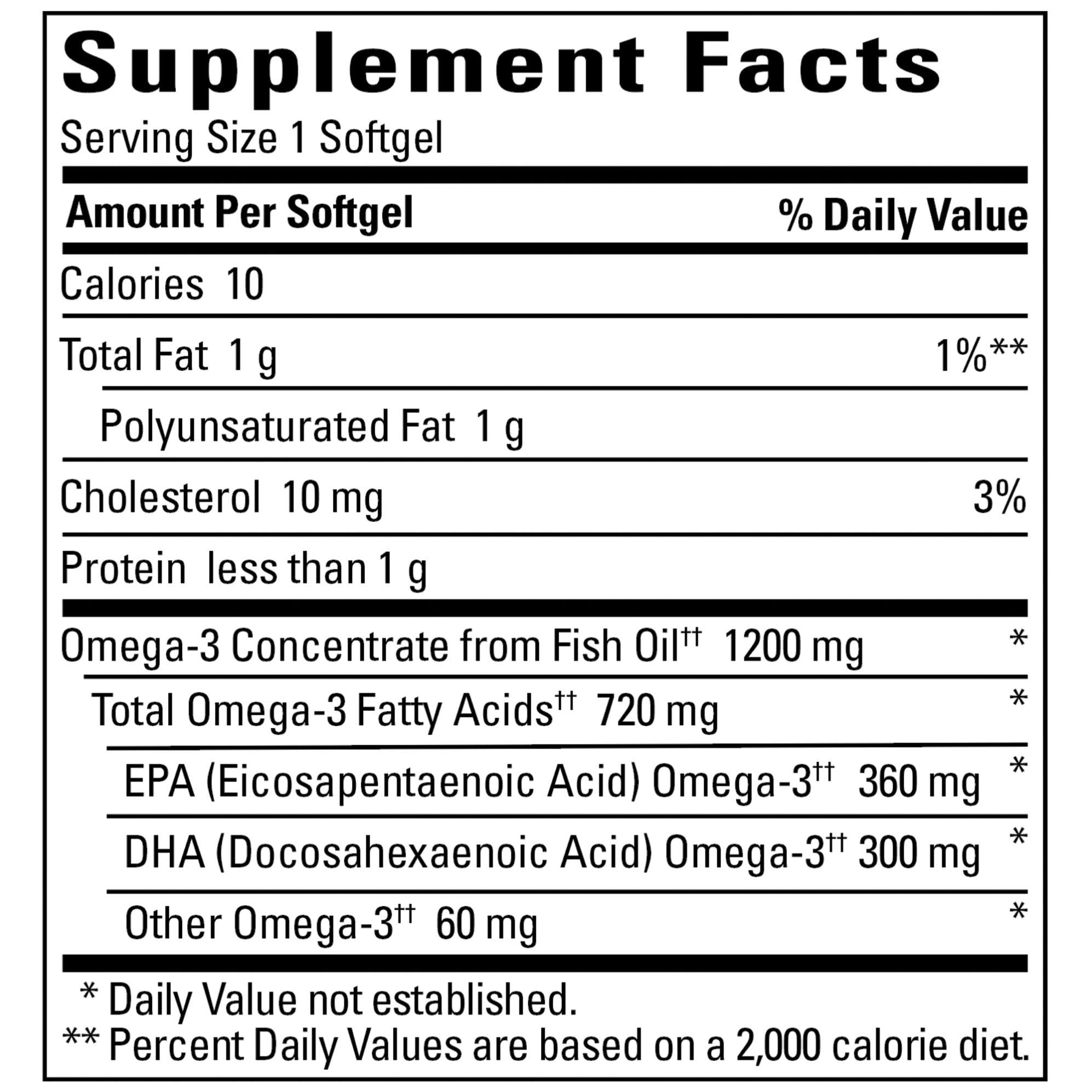 Nature Made Burp-Less: dosis diaria en cápsula suave para omega-3.