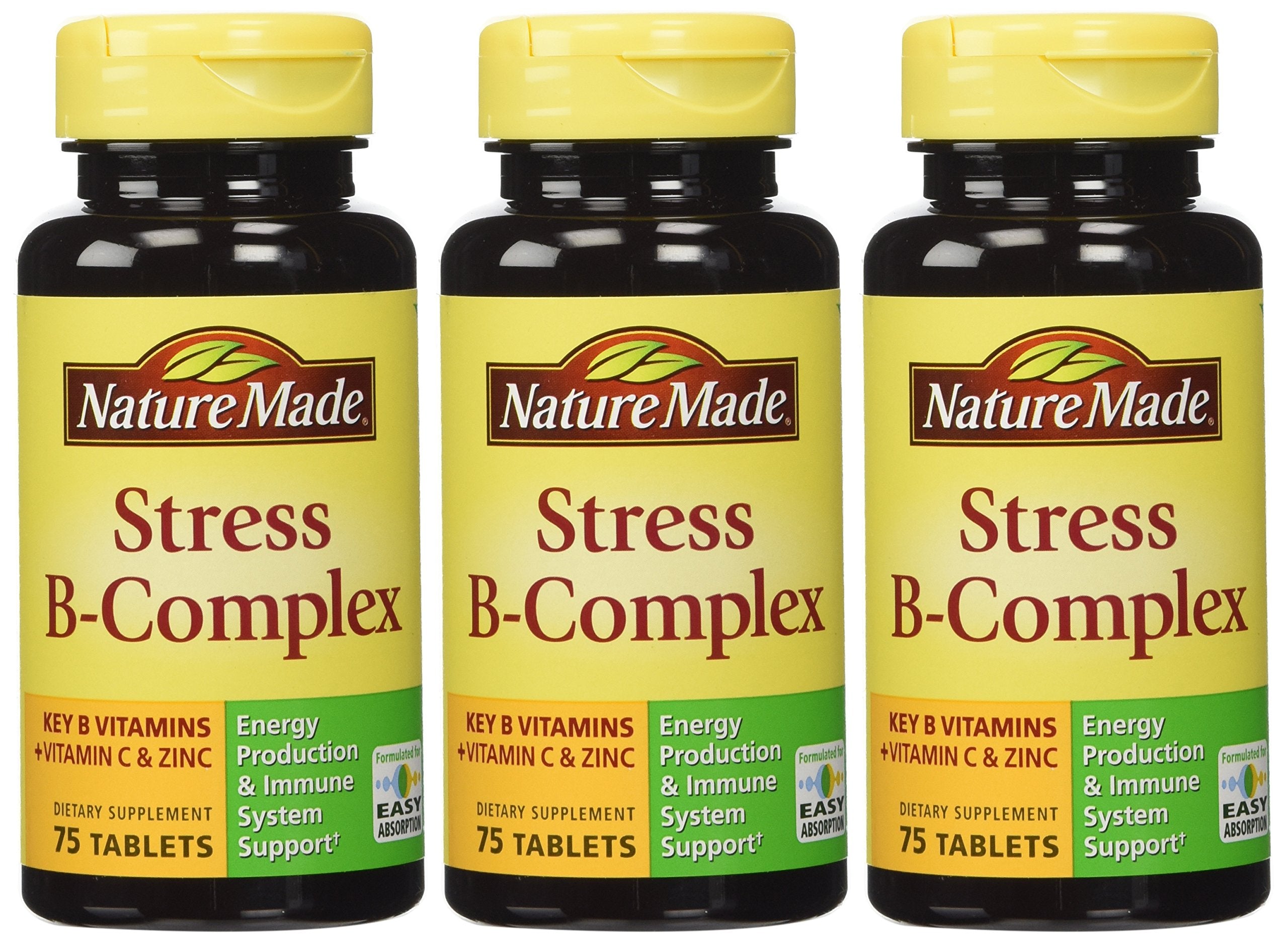 Nature Made Stress B Complex con Zinc, frasco frontal, apoyo a la energía diaria.
