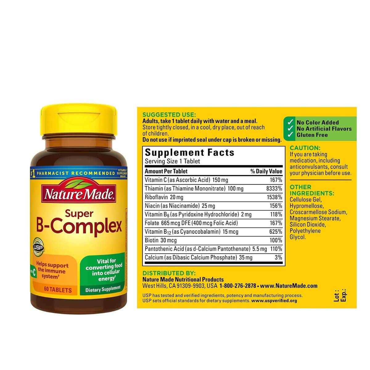 Nature Made Super B-Complex, enfoque en energía y metabolismo.