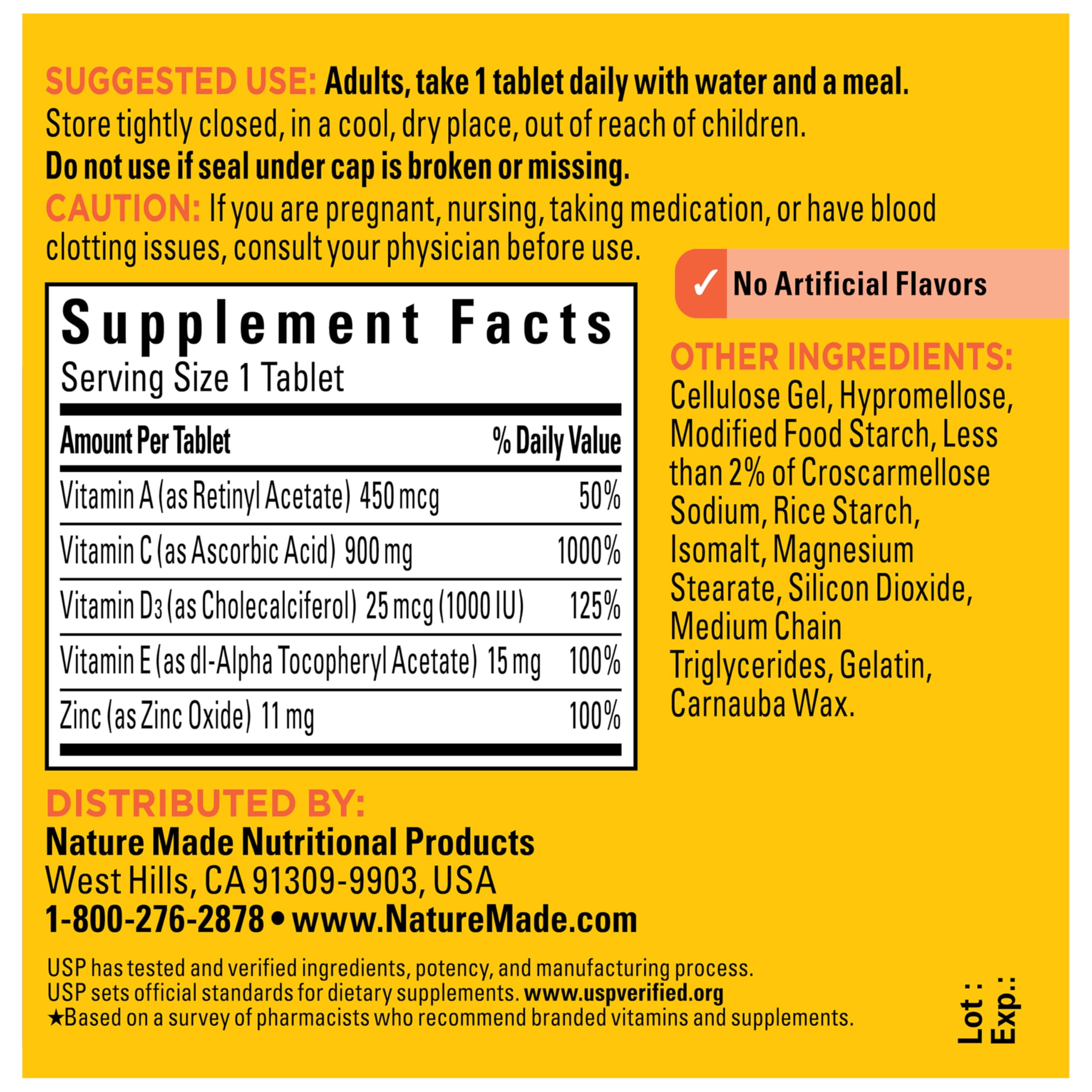Nature Made Super C, tableta de 900 mg de Vitamina C
