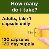 Nature Made Turmeric Curcumin 500 mg, frasco oscuro para conservación.