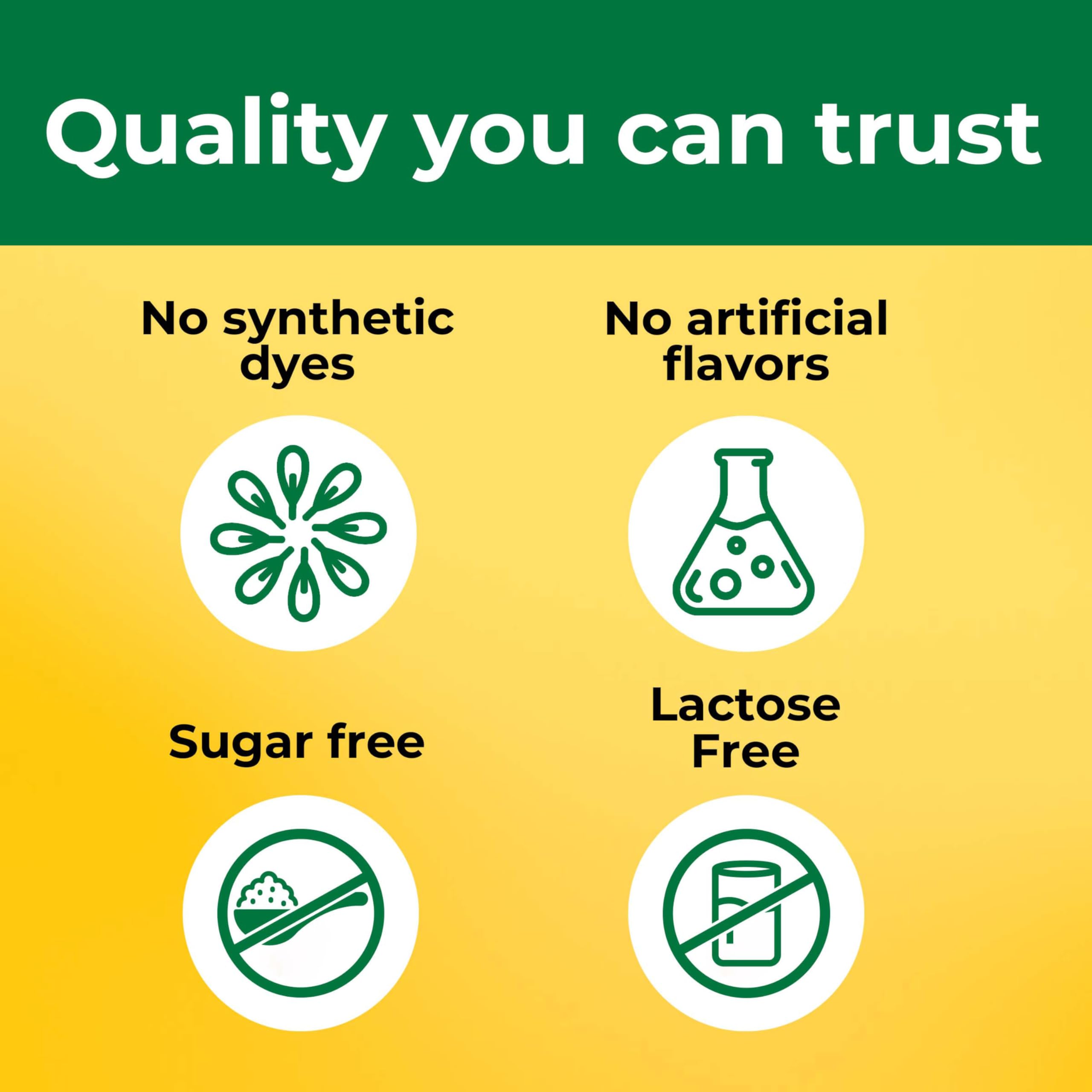 Nature Made Vitamina D3 sin sabores artificiales.