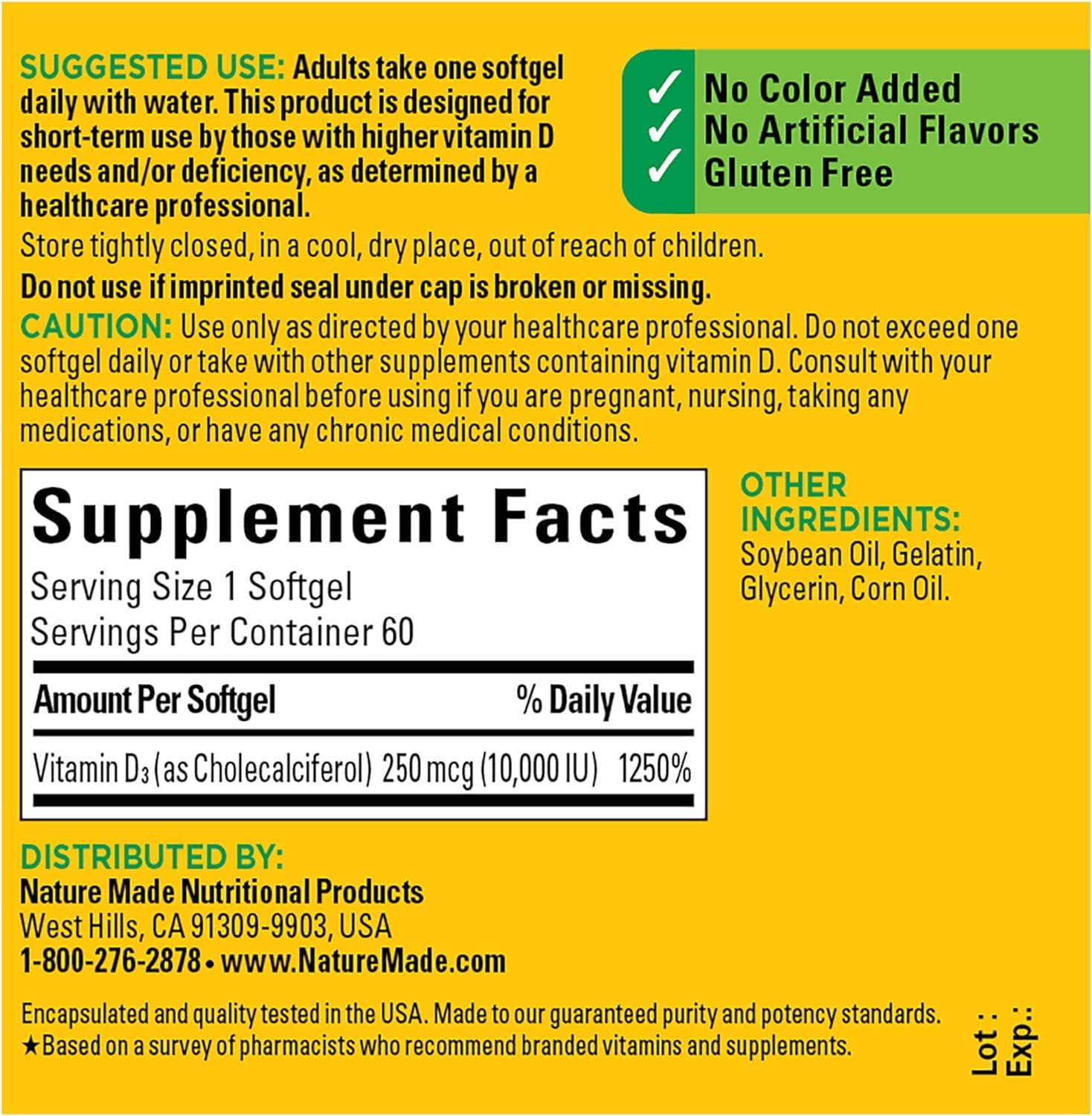 Toma diaria con agua de Nature Made Vitamin D3 lista para consumir