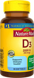 Nature Made Vitamina D3 etiqueta clara con información esencial.
