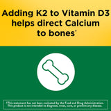 Nature Made Vitamina D3 K2, etiqueta visible para identificar dosis de 5000 UI