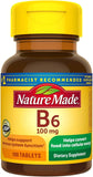 Nature Made Vitamina B6 100 mg, empaque visible, apoyo a la energía diaria