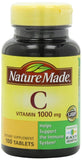 Nature Made Vitamina C 1000 mg, frente de la caja, apoyo al sistema inmune diario.