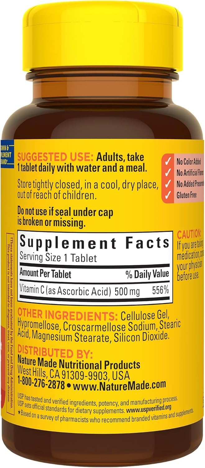 Nature Made Vitamina C cápsulas, paquete de tres para un suministro prolongado.