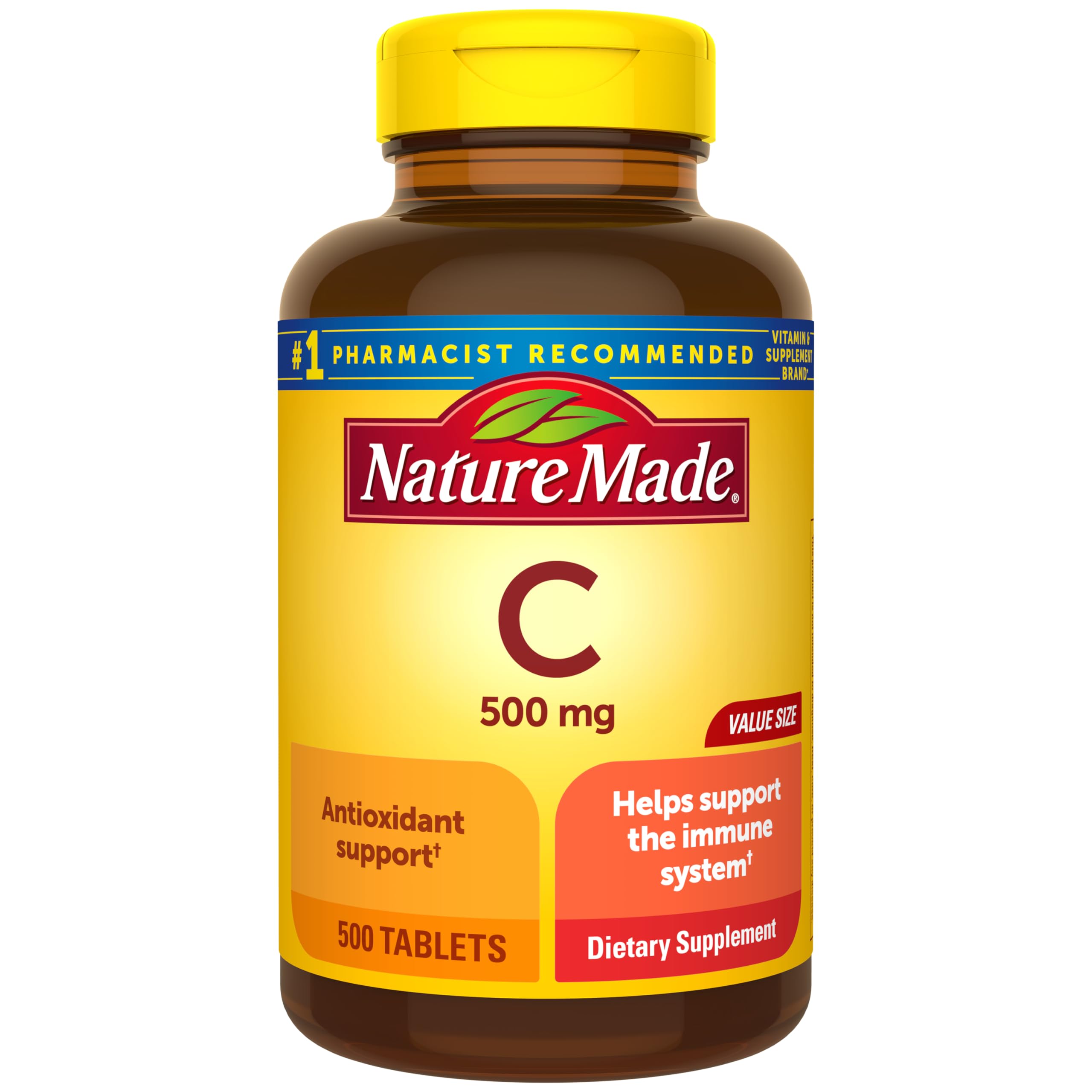 Nature Made Vitamina C 500 mg, pastillas; apoyo al sistema inmune y uso diario