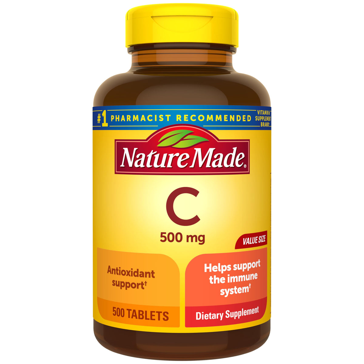 Nature Made Vitamina C 500 mg, pastillas; apoyo al sistema inmune y uso diario