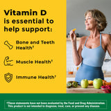 Nature Made Vitamina D3 1000 UI: etiqueta clara con beneficios para huesos