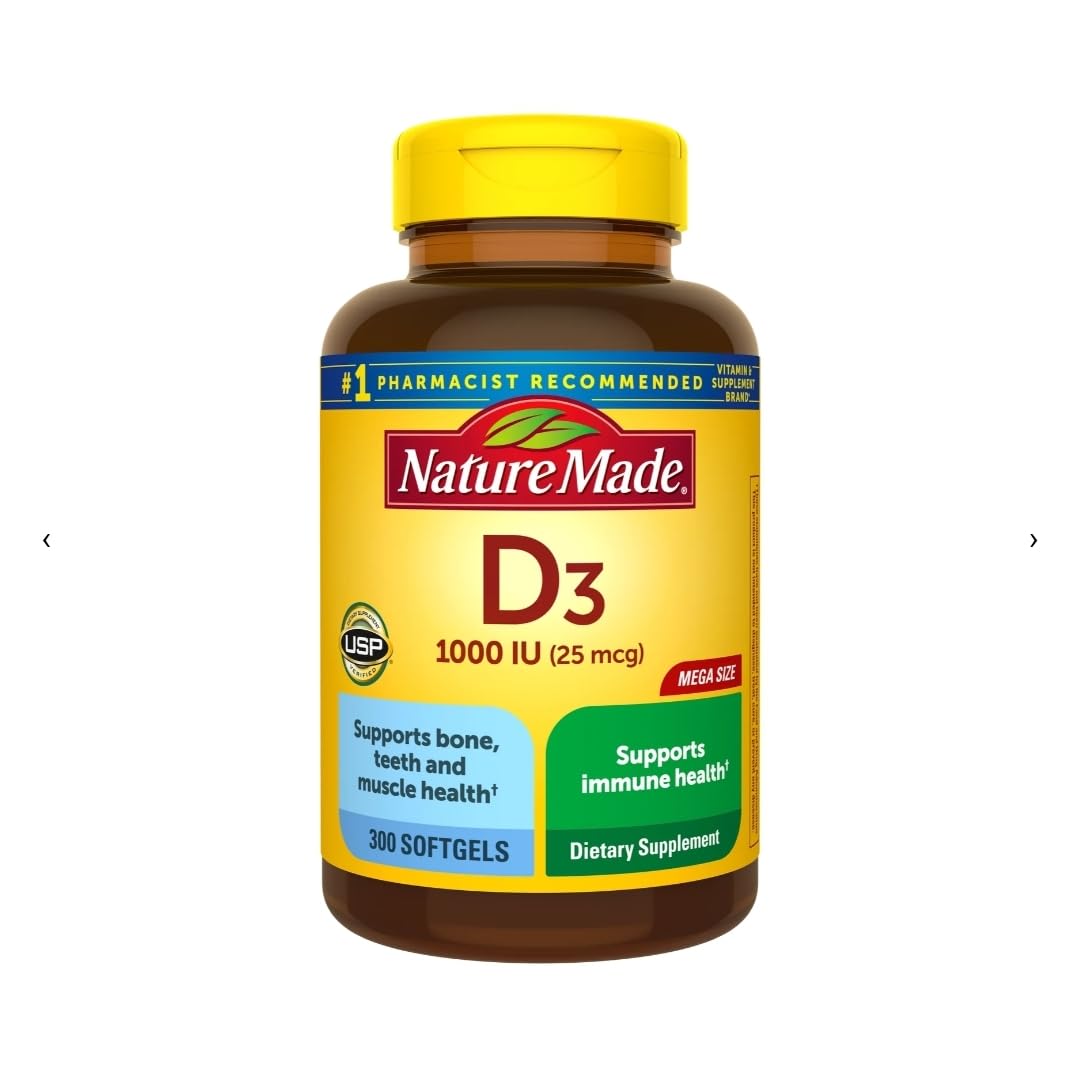 Nature Made Vitamina D3: cápsulas blandas en frasco para apoyo diario a la inmunidad