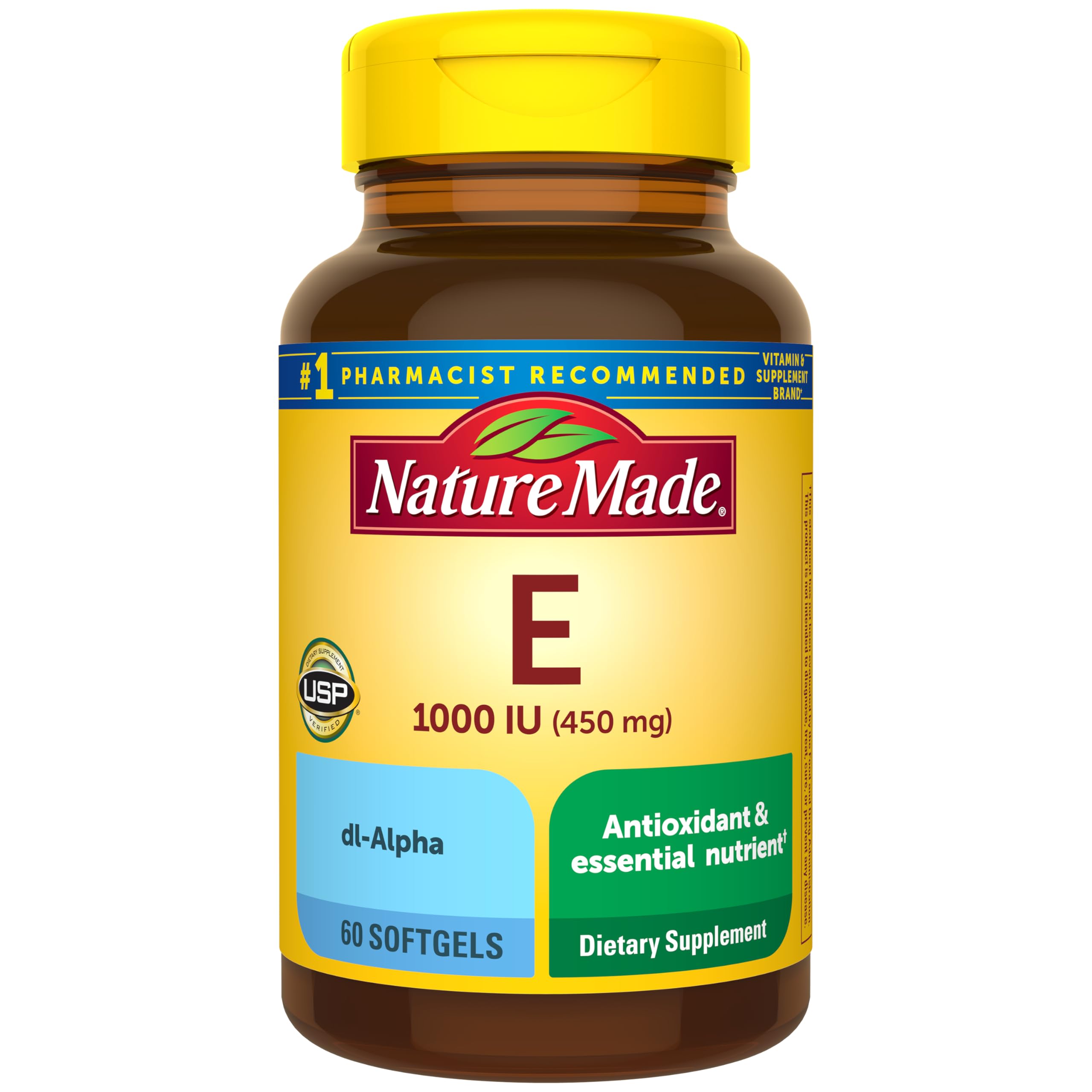 Nature Made Vitamina E 1000 UI cápsulas suaves: soporte antioxidante para la piel.