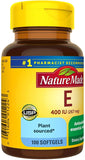 Cápsulas blandas Nature Made Vitamina E 400 UI, primer plano y detalle de la textura