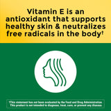 Botella Nature Made Vitamina E 400IU con 100 cápsulas para suministro de 100 días.