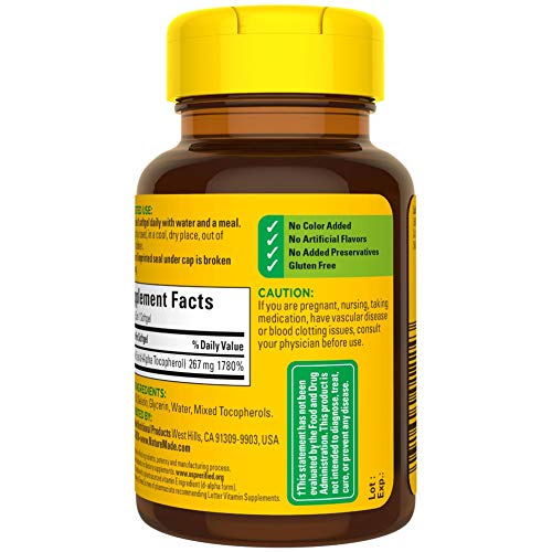 Etiqueta Nature Made con certificado USP, transparencia de ingredientes.
