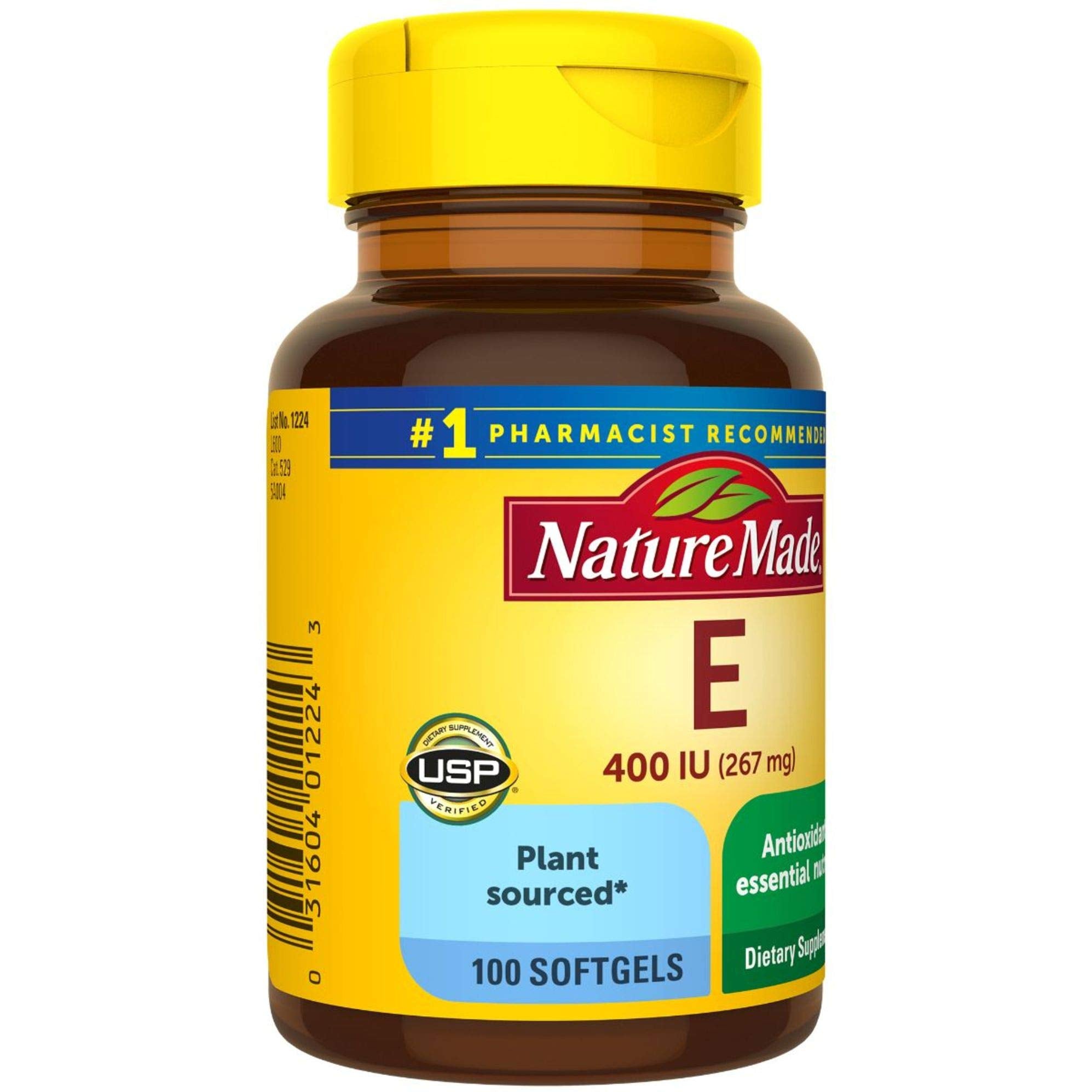 Nature Made Vitamina E vegetal para incorporar con agua y comida.