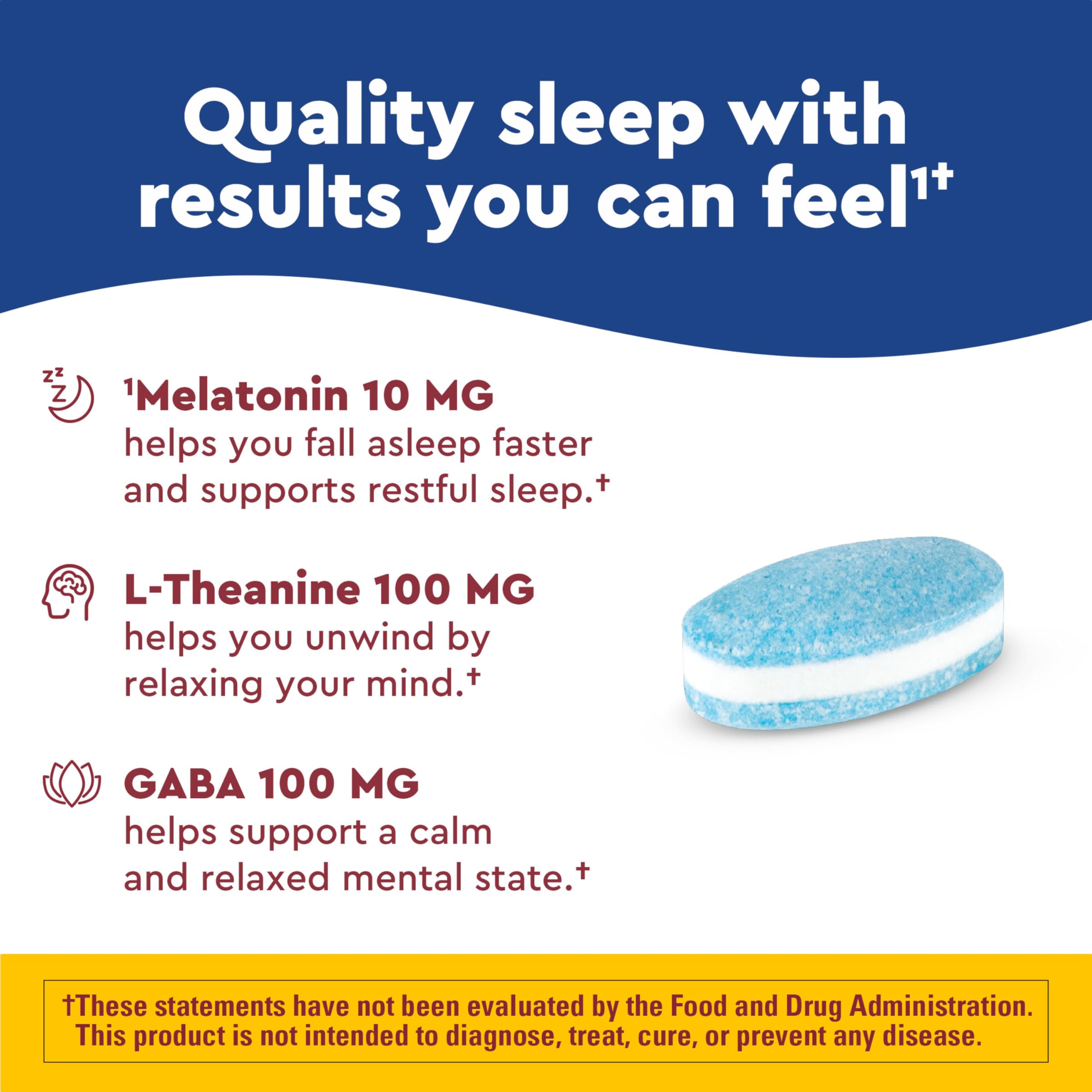 Nature Made Wellblends Sleep Longer, l-teanina-100mg-tabletas: relajar la mente para dormir