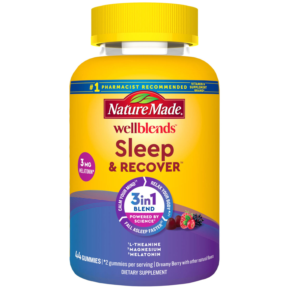 Nature Made Wellblends Sleep & Recover: botella de gomitas para descanso ocasional