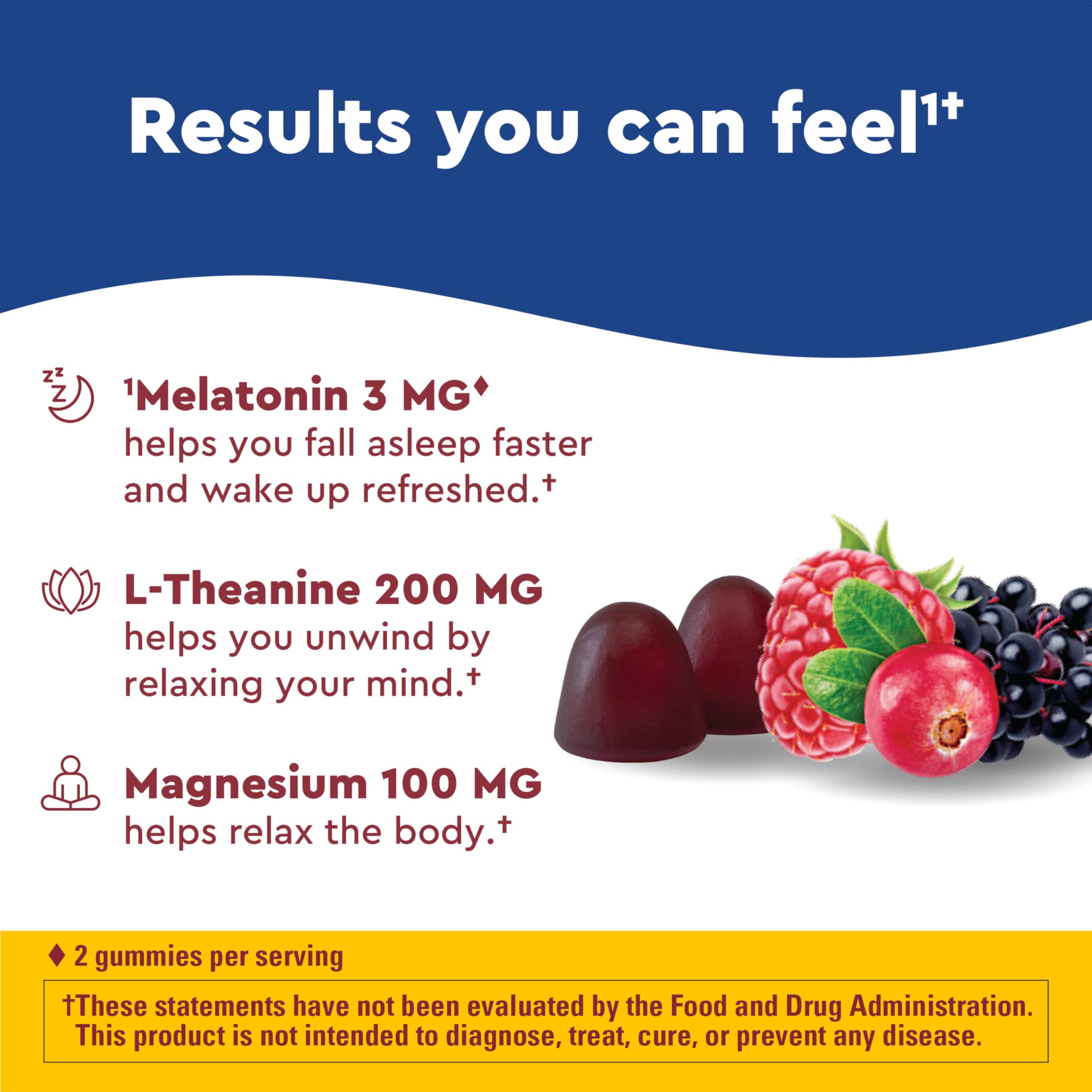 Nature Made Wellblends Sleep & Recover, etiqueta que destaca ingredientes para descanso