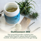 Nature M.D. GutConnect 365, bote de 30 porciones, práctico para dosis diaria.