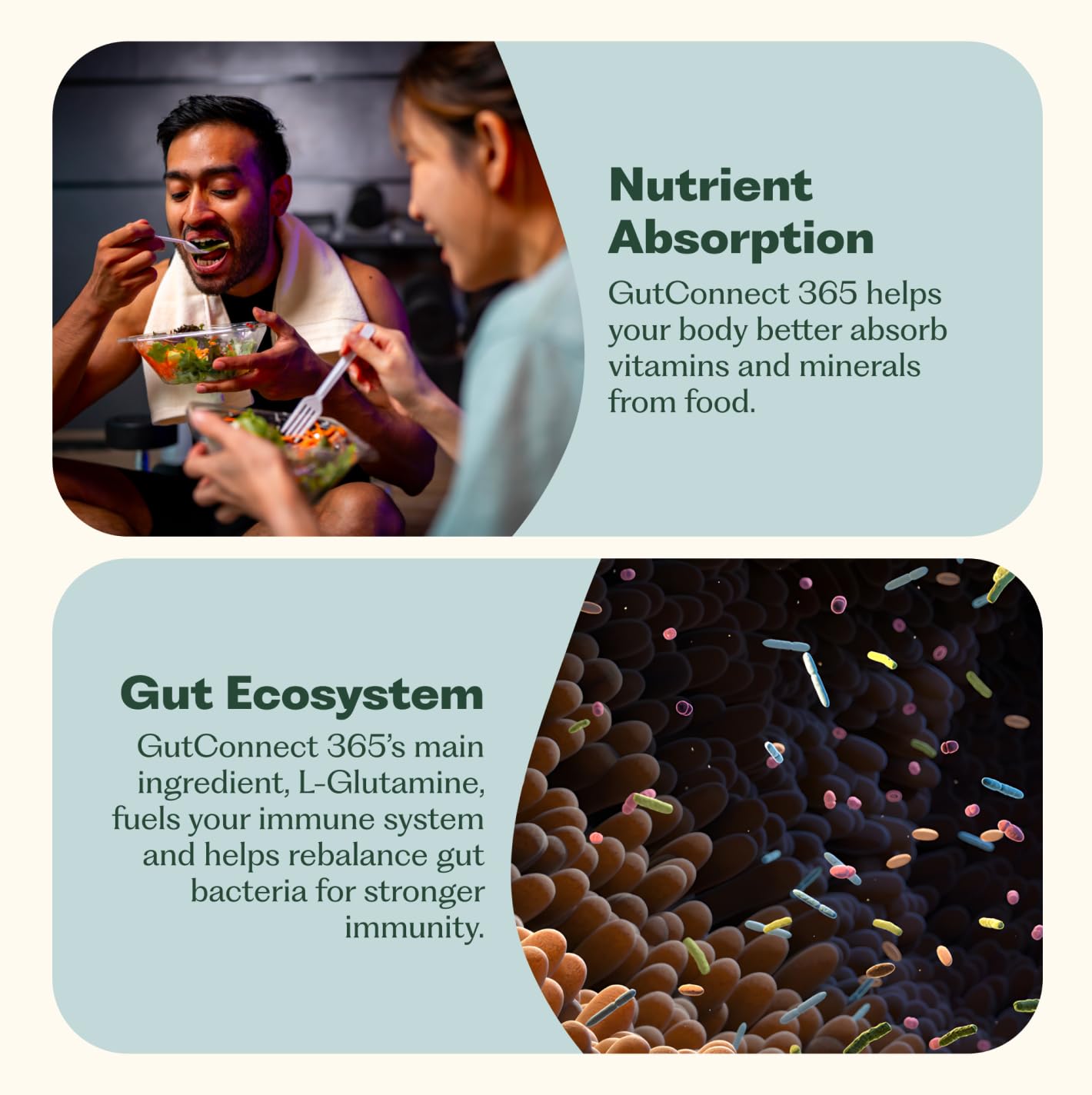 Nature M.D. GutConnect 365, envase móvil para estilo de vida activo.