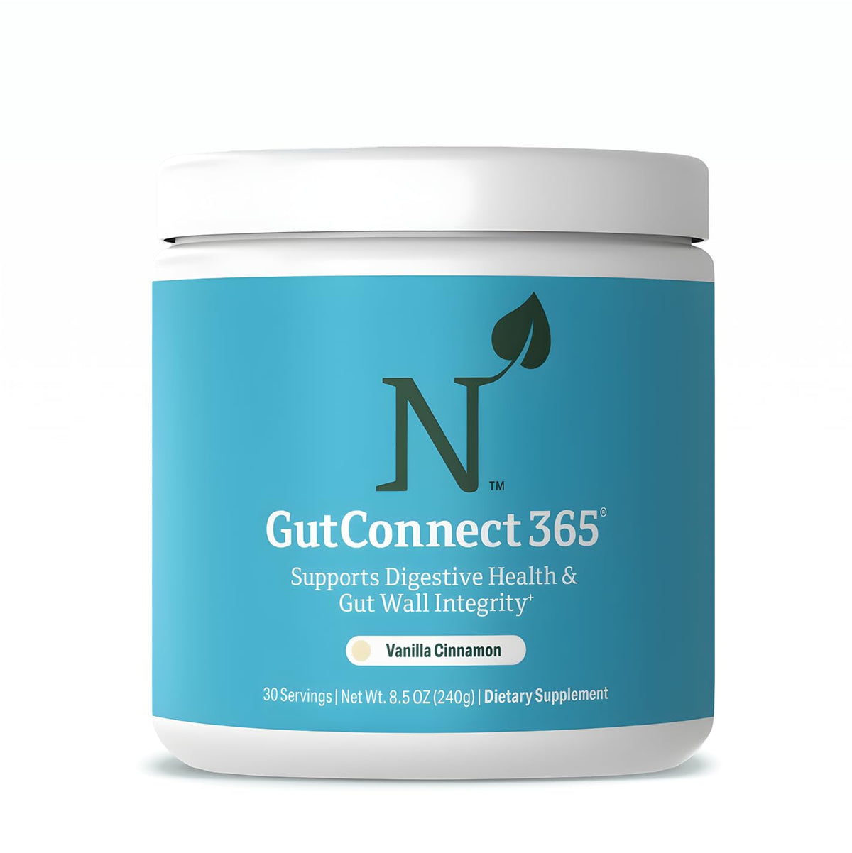 Nature M.D. GutConnect 365, polvo vainilla canela para apoyar la digestión diaria.
