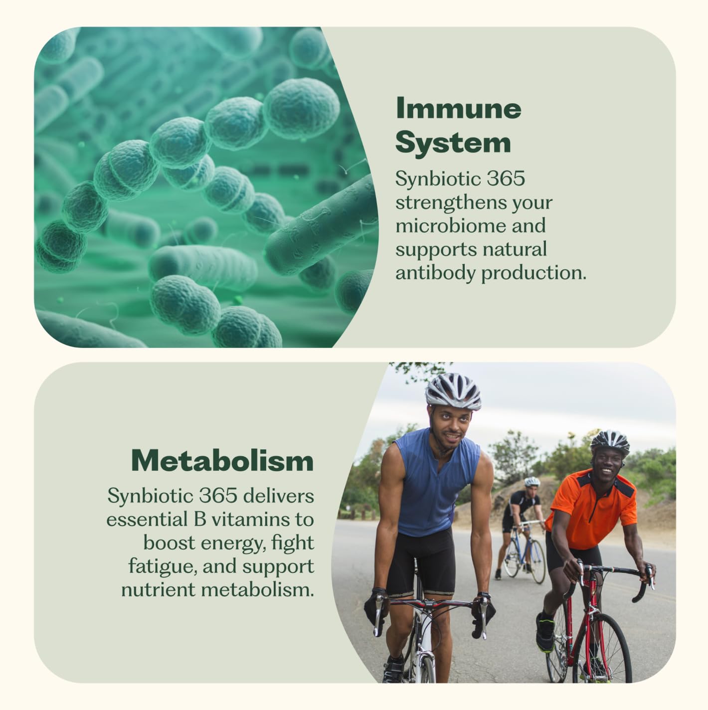 Tarjeta informativa de ingredientes clave para Nature M.D. Synbiotic 365