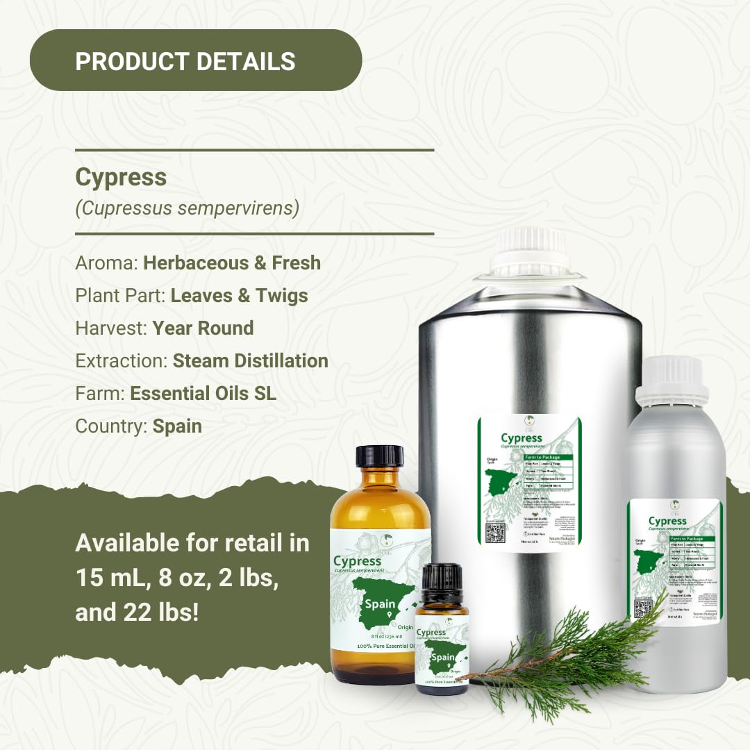 Nature Packaged Aceite de Ciprés con terroir mediterráneo, aroma claro.