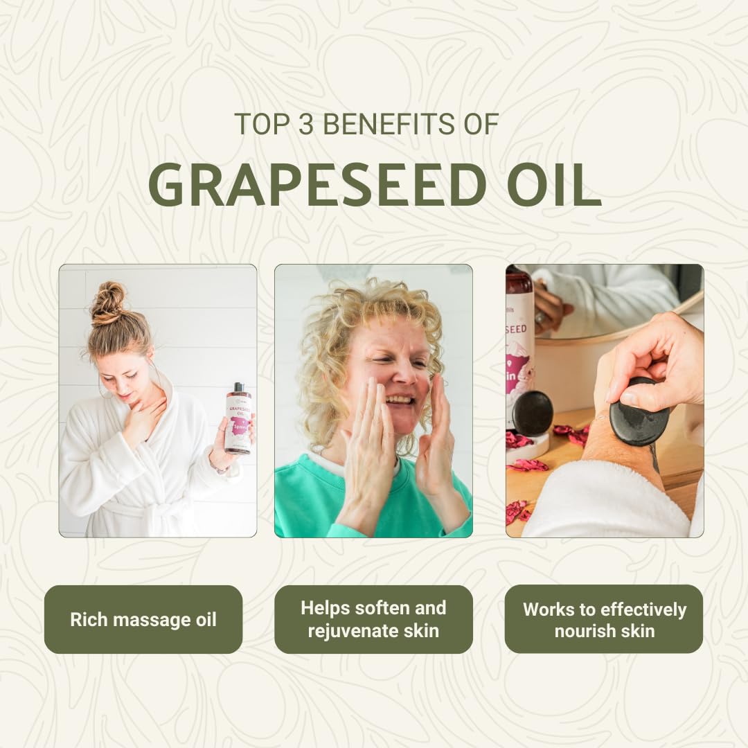 Nature Packaged Aceite de Uva: gotas ligeras para masaje relajante sin grasa