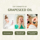 Nature Packaged Aceite de Uva: gotas ligeras para masaje relajante sin grasa